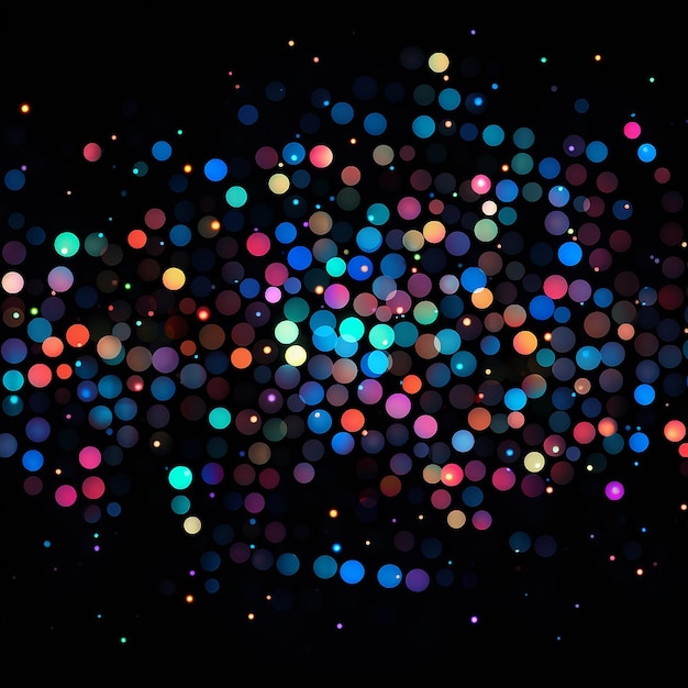 Groovy Glow Disco Lights Muster auf schwarzem Hintergrund