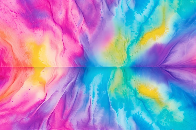 Groovy TieDye Mehrfarbiger Stoff Ein lebendiger Boho-Hintergrund für Hochzeitskarten, Verkaufsflyer und Retro