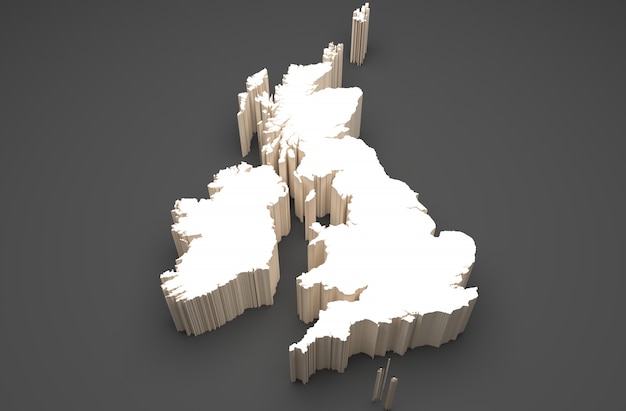 Großbritannien - 3D Karte