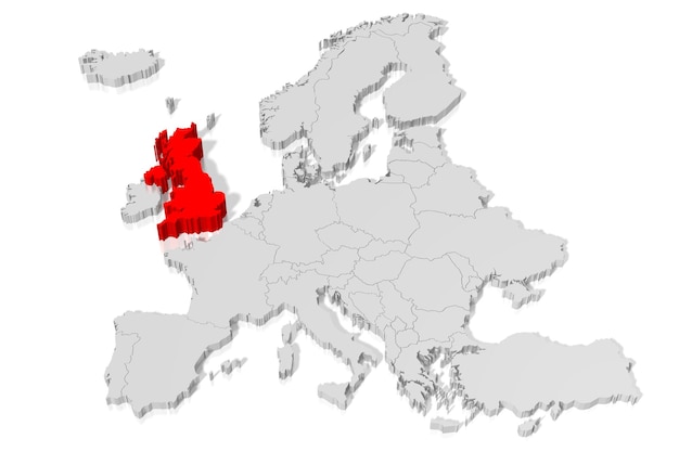 Foto großbritannien auf der europakarte ausgewählt