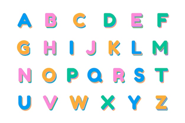 Großbuchstaben-Sammlung Schriftart png 3D-Schatten