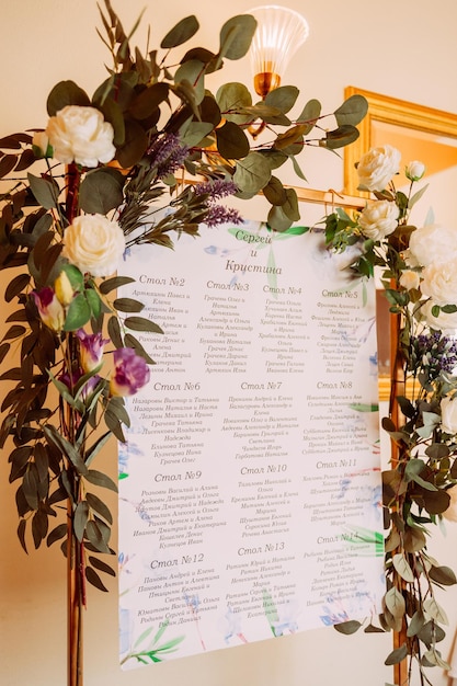 Große Fotos von Dekorationselementen für den Hochzeitssaal 3880