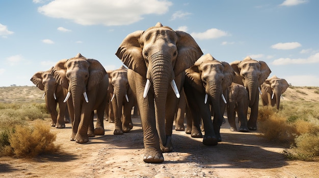 Große Gruppe afrikanischer Fauna Safari Wildtiere generative ai