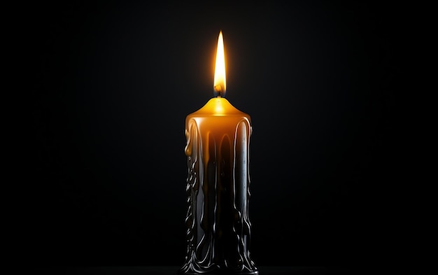 Große Kerze vor dunklem Hintergrund Generative KI