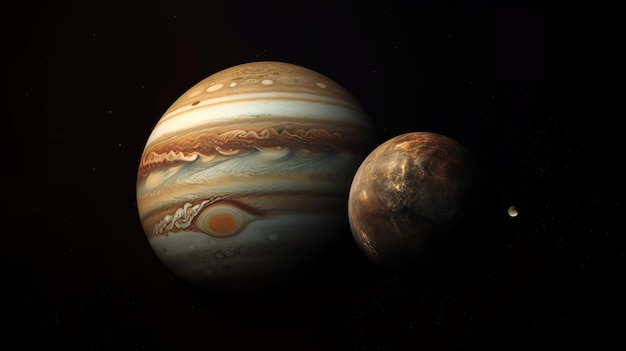 Große Konjunktion zwischen Jupiter und Saturn, generatives Ai