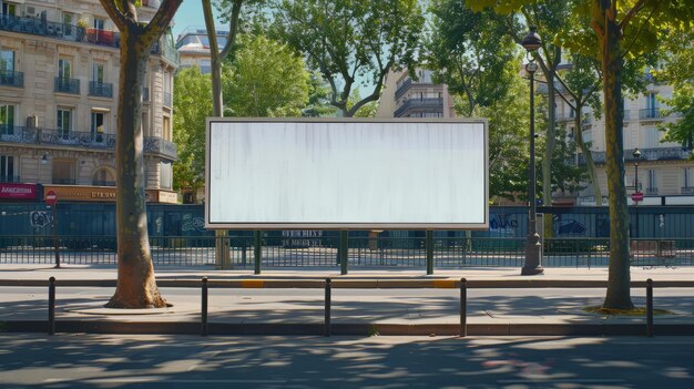 Große leere Plakattafel an der Bushaltestelle Mockup für Werbebanner oder Design