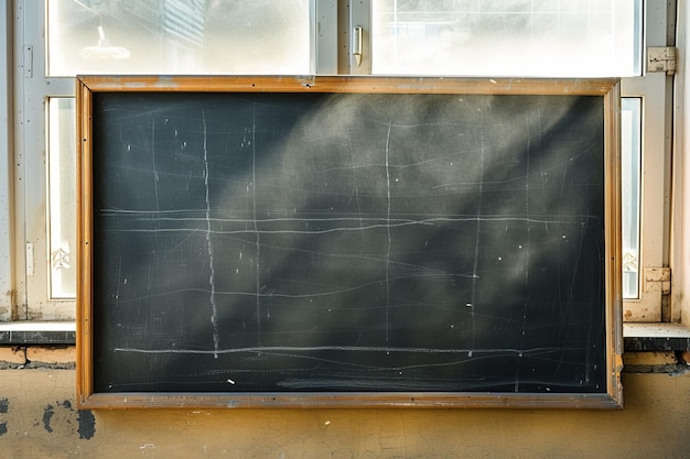 Große leere Tafel, die an einer Wand montiert ist