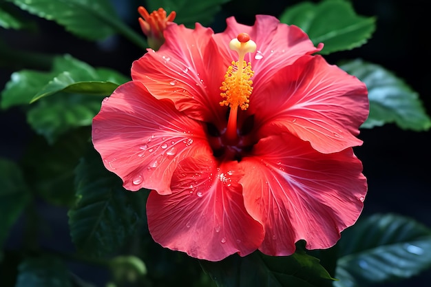 Große, leuchtend rote Hibiskusblüte Pink hibiskusblütenduftpflanze für das Aroma von Blumen