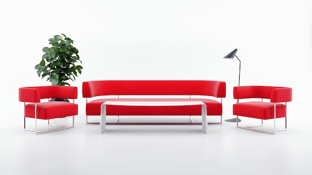 Große luxuriöse moderne helle Innenräume Illustration 3D-Rendering
