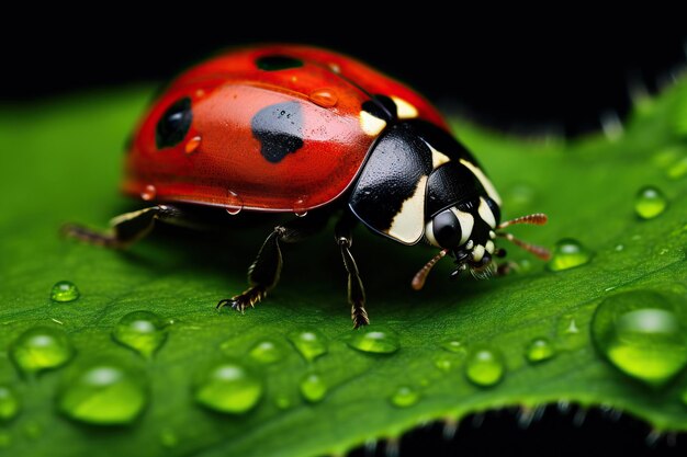 Foto große marienkäfer in nahaufnahme schöne insekten