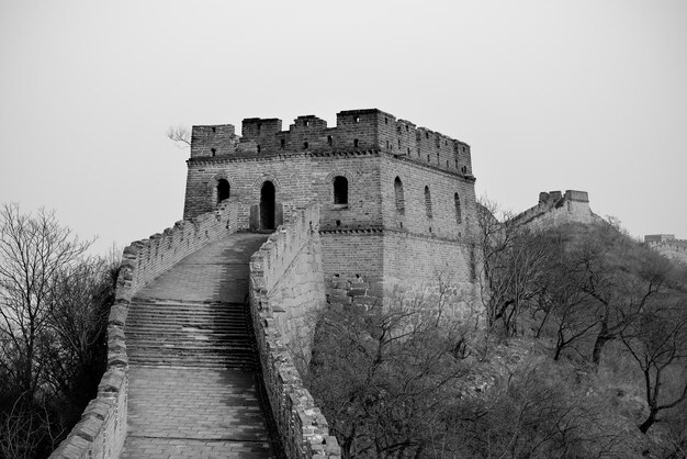 Große Mauer in Schwarz und Weiß