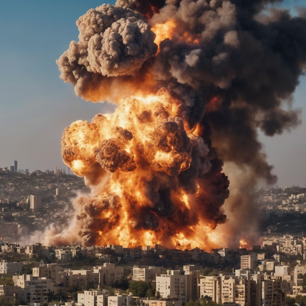 Große Raketenexplosion auf die Stadt Israel