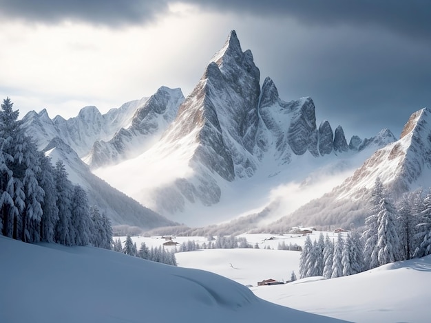 Große schneebedeckte Berge