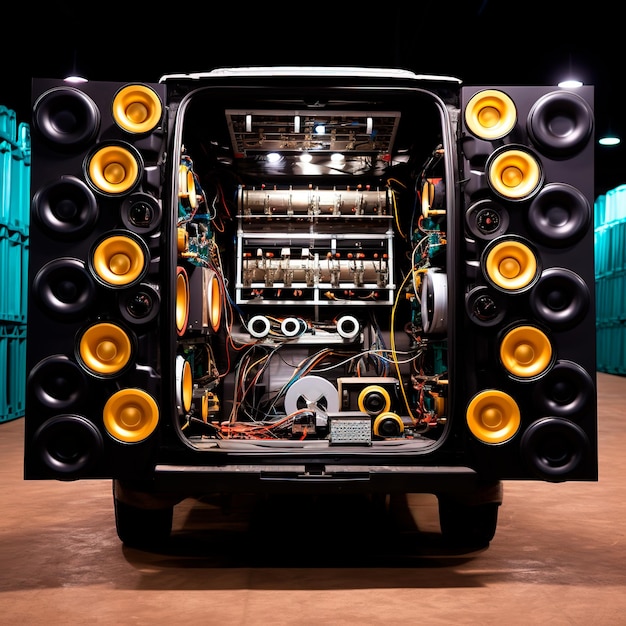 Große Soundwand-Lautsprecherbox im Trailer-Stil