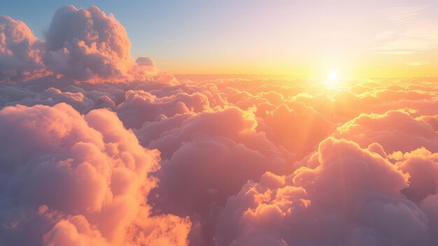 Große weiße und blaue Wolken gegen einen weichen Himmelshintergrund Top-Bild eines weißen bewölkten Himmels durch die Sonnenstrahlen