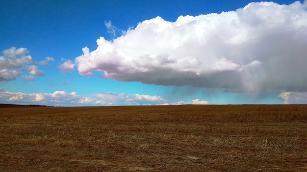 große Wolken über dem grenzenlosen Feld