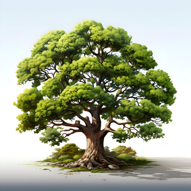 Großer Baum auf weißem Hintergrund 3D-Illustration 3D-Rendering