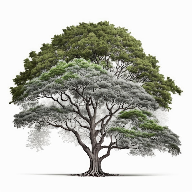 Großer Baum auf weißem Hintergrund Hergestellt von AIKünstliche Intelligenz