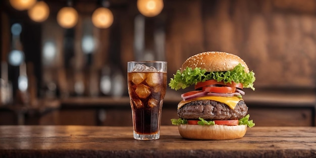 Großer Burger mit heißer gegrillter Patti mit geschmolzenem Käse, Tomatensauce, Zwiebelsauce und gebratenen Chips