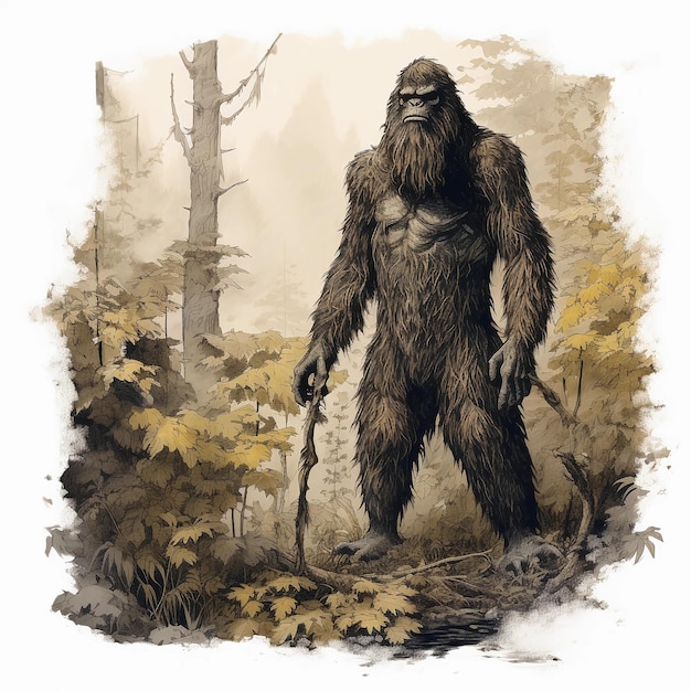 Großer Fuß im Berg Bigfoot Pies grandes Yeti Ieti