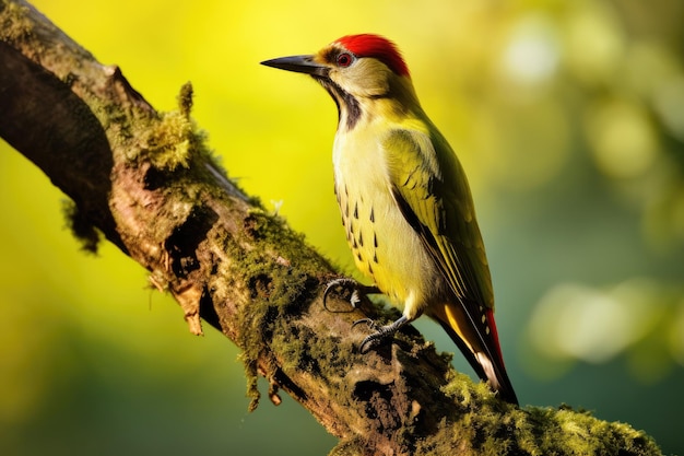 Großer gefleckter Specht Dryocopus martius Männlicher grüner Specht Picus erythrorhynchus auf einem Baum AI Generated