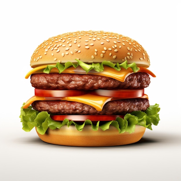 Großer Hamburger isoliert auf weißem Hintergrund