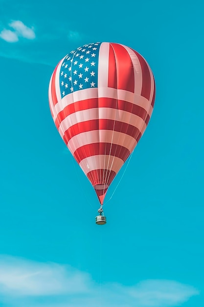 Großer Heißluftballon mit den Farben der Flagge der Vereinigten Staaten von Amerika
