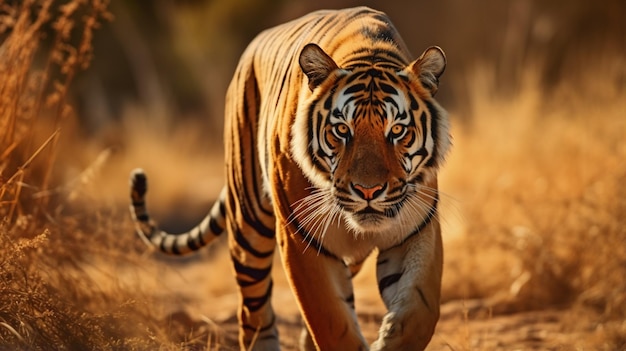 Großer männlicher Tiger im natürlichen Lebensraum Generative Ai