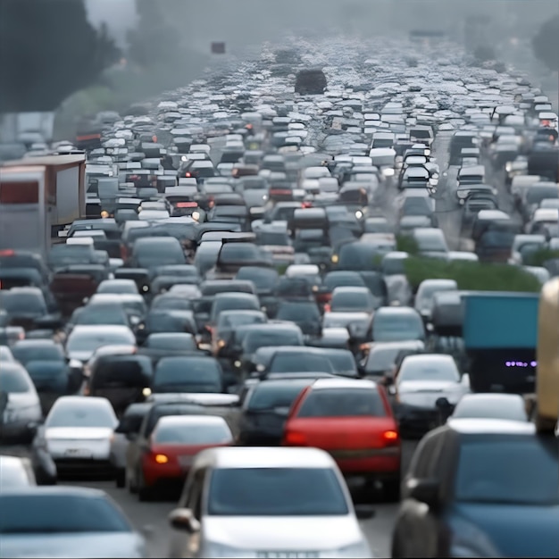 Großer Stau auf einer Autobahn