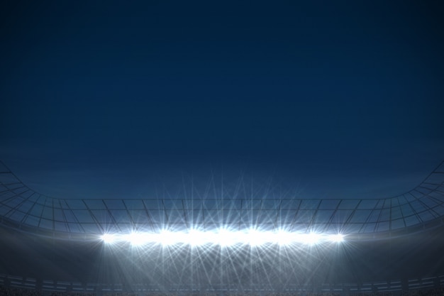 Foto großes fußballstadion unter blauem himmel