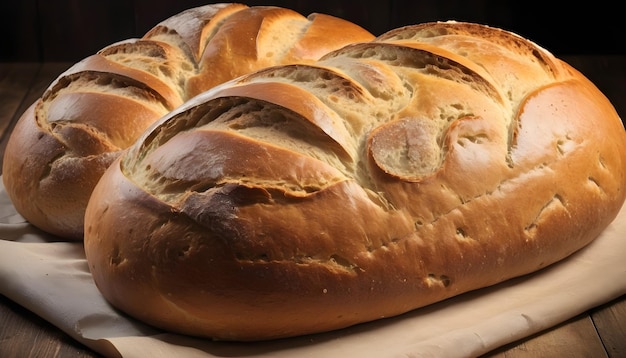 Großes handgefertigtes Brot, das für den Thanksgiving-Tag zubereitet wird