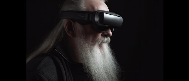 Großvater in Virtual-Reality-Brille Generative KI