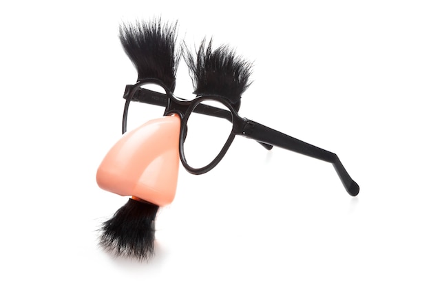 Groucho Marx Verkleidung mit Schnurrbart, Brille und Nase.