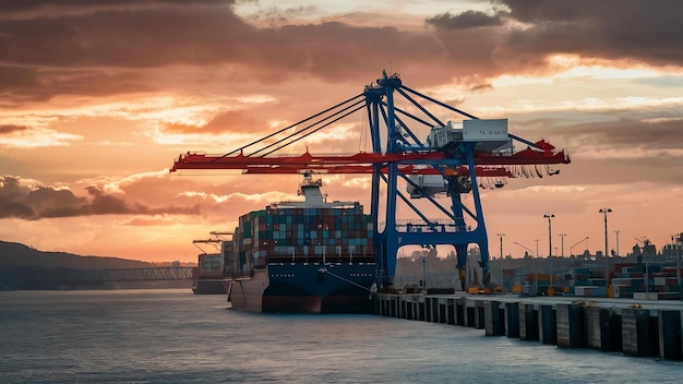 La grúa está levantando contenedores en el muelle.