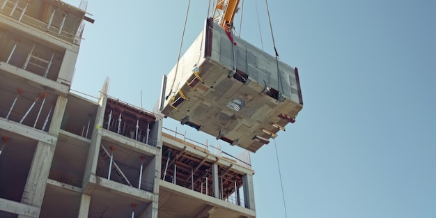 Una grúa que levanta materiales pesados en un sitio de construcción