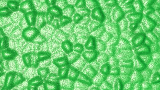 Grün glänzender metallischer abstrakter Hintergrund mit erhöhten Elementen 3D-Rendering-Bild Computergrafik