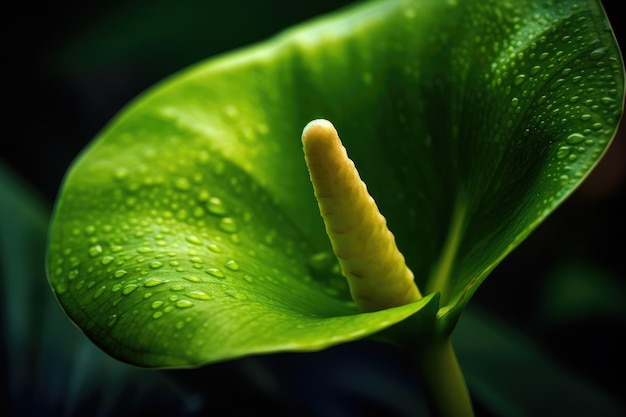 Grüne Anthuriumblume Makrofotografie generatives ai