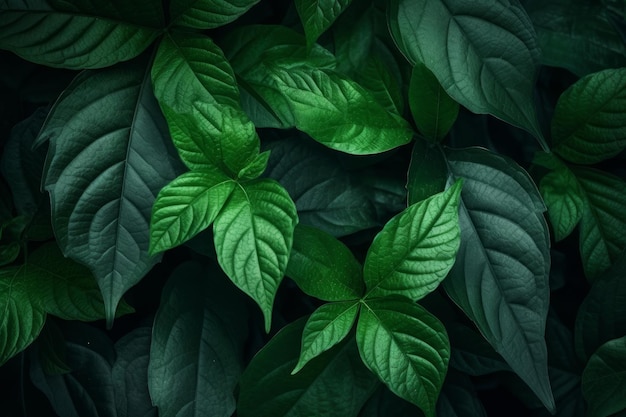 Grüne Blätter Hintergrund Naturflora Generieren Sie Ai