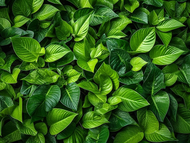 Grüne Blätter Hintergrund Wallpaper Foto AI generiert