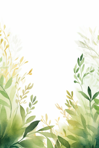 Grüne Blätter malen auf weißem Hintergrund