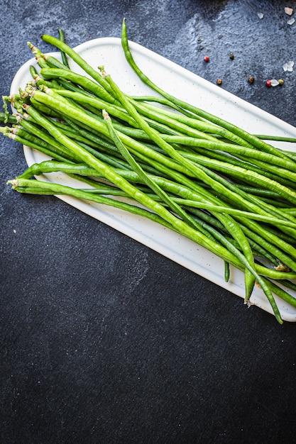 grüne Bohnen frisches Erntegemüse Bio essen