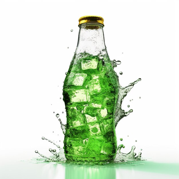 Grüne Cola mit weißem Hintergrund, hohe Qualität, ultra