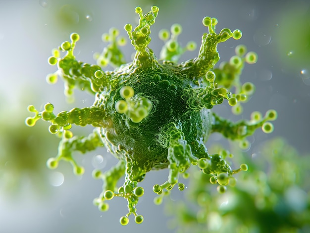 Grüne Coronavirus 2019-nCov-Viruszellen