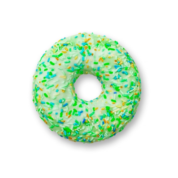 Grüne Farbe Donut auf Weiß