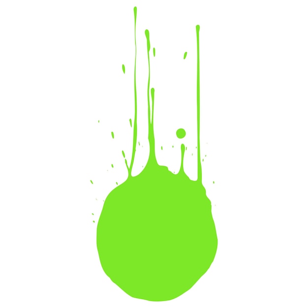 Grüne Farbtropfen und Spritzer