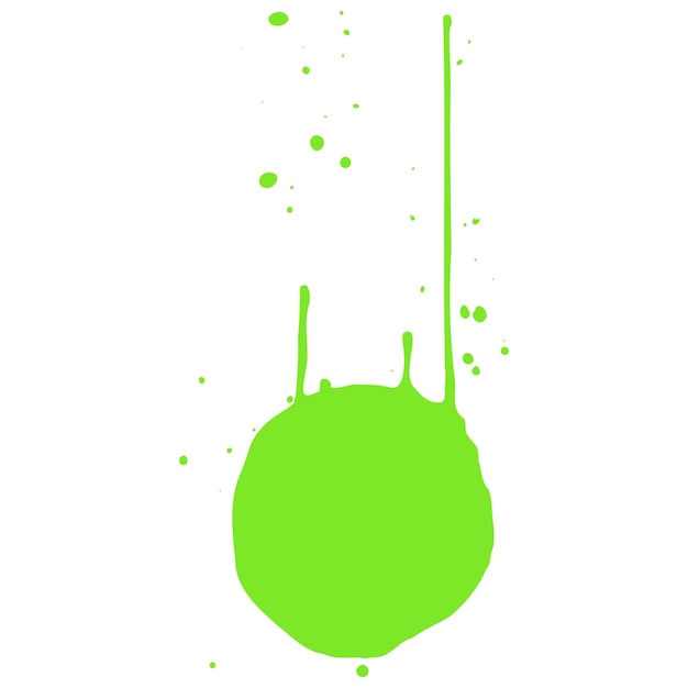 Grüne Farbtropfen und Spritzer