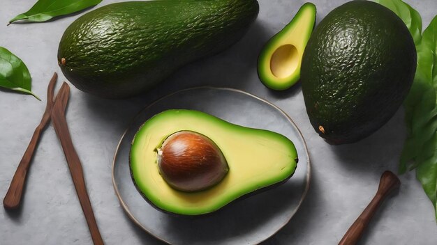 Grüne Güte reife Avocado ein nährstoffreiches super veganes Essen für leckere und gesunde Kreationen