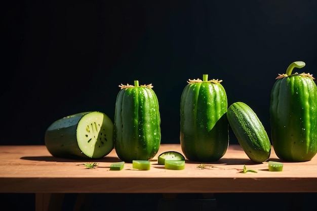 Foto grüne gurke, gemüse, nährstoffe, köstliche, frische lebensmittel, tapeten, hintergrundillustration