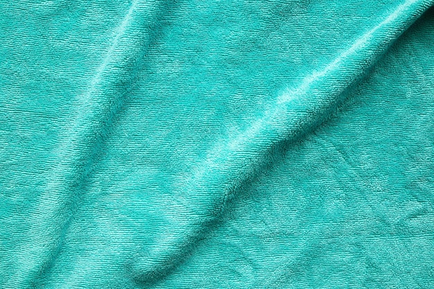 Grüne Handtuch Stoff Textur Oberfläche Nahaufnahme Hintergrund