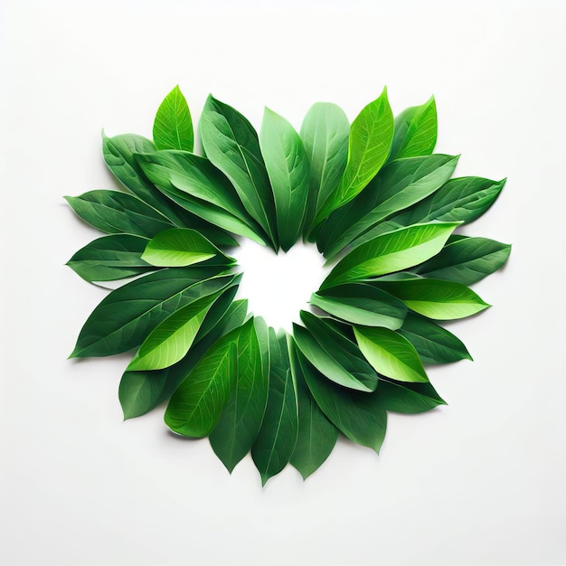 Grüne Herzblätter vereinen sich in Liebe Generative KI